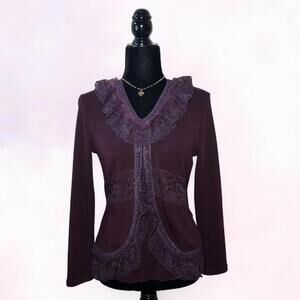 Shengnv Guo Purple Long Sleeve Top Trendy